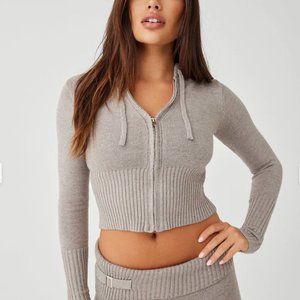 Frankie's Bikinis Aimee Cloud Knit Zip Up Hoodie